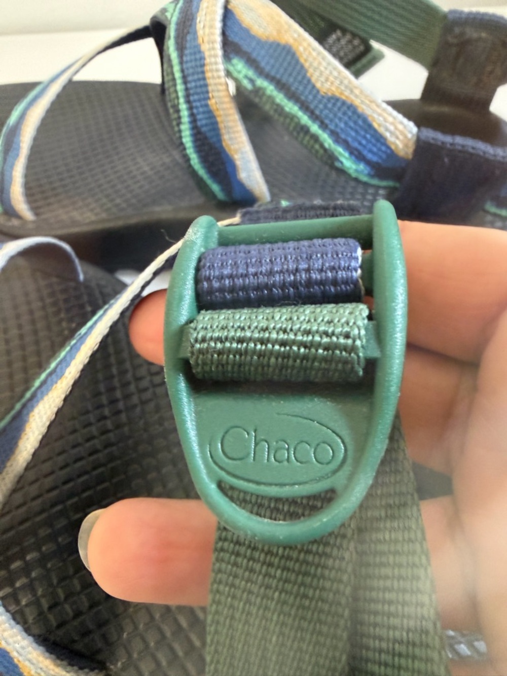 Chaco   Blue Green Strappy Adjustable Strap Outdoor Sandals Size 7 - Picture 10 of 12